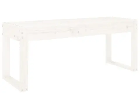 Bancă de grădină, alb, 110x38x45 cm, lemn masiv de pin - 2/5