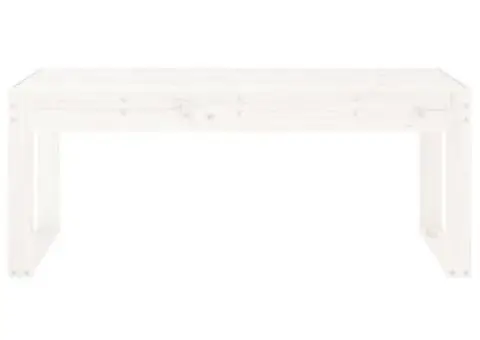 Bancă de grădină, alb, 110x38x45 cm, lemn masiv de pin - 3/5