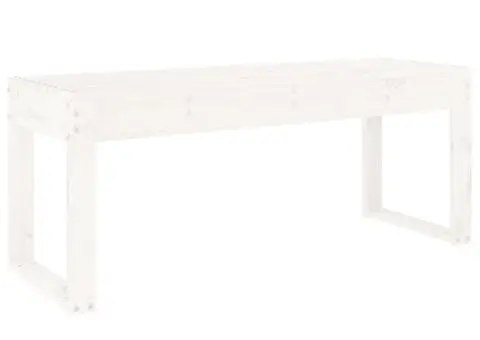 Bancă de grădină, alb, 110x38x45 cm, lemn masiv de pin - 5/5
