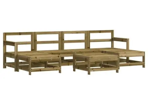 Set mobilier de grădină cu perne, 7 piese, lemn de pin tratat - 3/5