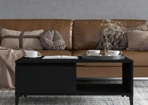 Măsuță de cafea, negru, 90x50x36,5 cm, lemn prelucrat - 3/5