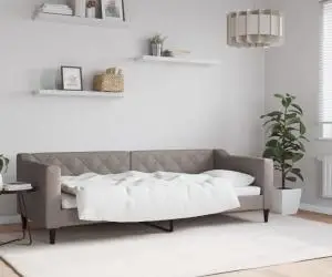 vidaXL Pat de zi, gri taupe, 80x200 cm, material textil