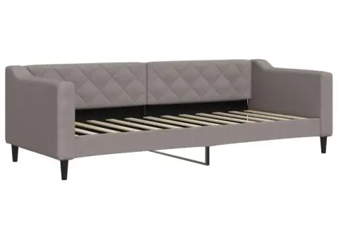 Pat de zi, gri taupe, 80x200 cm, material textil - 2/5