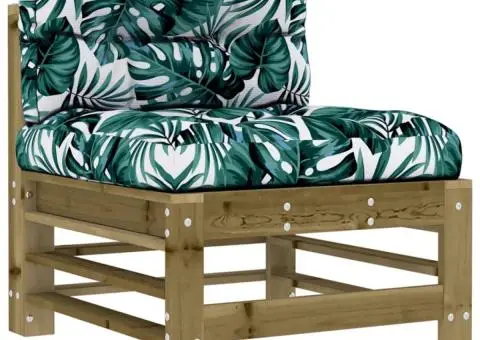 Set mobilier de grădină cu perne, 7 piese, lemn de pin tratat - 4/5