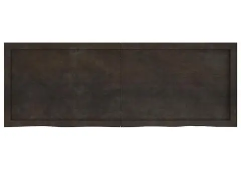 Raft de perete maro închis lemn masiv stejar tratat - 2/5