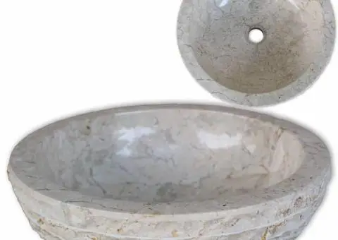 Chiuvetă, crem, 40 cm, marmură - 1/5