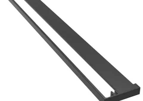 Raft de duș pentru perete cabină de duș, negru, 80 cm, aluminiu - 2/5