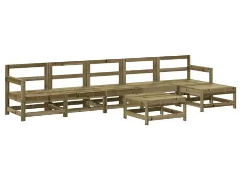 Set mobilier de grădină cu perne, 7 piese, lemn de pin tratat - 3/5