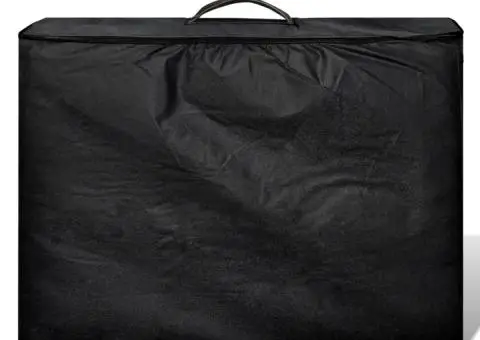 Masă de masaj pliabilă, 4 zone, negru, cadru din lemn - 3/5