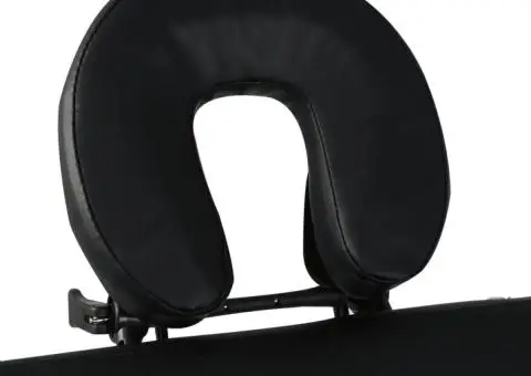 Masă de masaj pliabilă, 4 zone, negru, cadru din lemn - 4/5