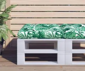 vidaXL Pernă de paleți, model frunze, 60x61,5x10 cm, textil