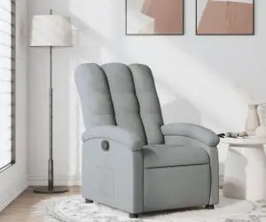 vidaXL Fotoliu rabatabil, gri deschis, material textil