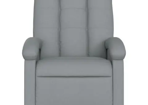 Fotoliu rabatabil, gri deschis, material textil - 3/5