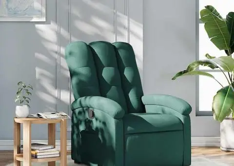 Fotoliu rabatabil, verde închis, material textil - 1/5