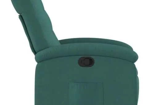 Fotoliu rabatabil, verde închis, material textil - 4/5