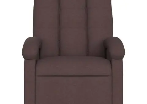 Fotoliu de masaj rabatabil, maro închis, material textil - 4/5