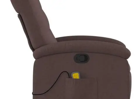 Fotoliu de masaj rabatabil, maro închis, material textil - 5/5