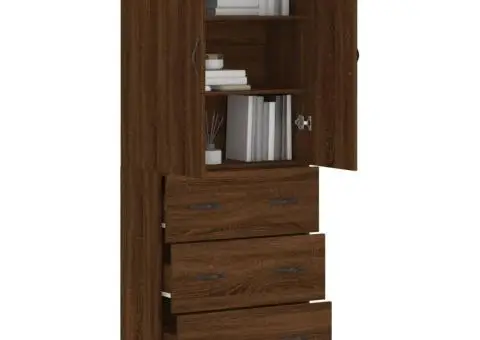 Dulap înalt, stejar maro, 69,5x34x180 cm, lemn compozit - 3/5