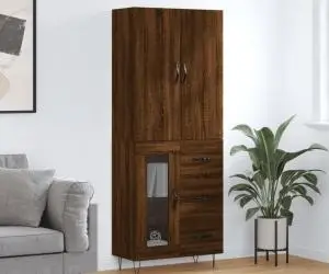 vidaXL Dulap înalt, stejar maro, 69,5x34x180 cm, lemn compozit