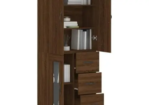 Dulap înalt, stejar maro, 69,5x34x180 cm, lemn compozit - 3/5