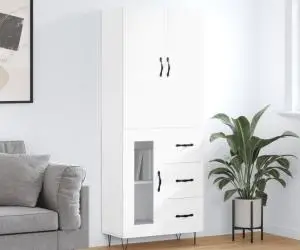 vidaXL Dulap înalt, alb, 69,5x34x180 cm, lemn compozit