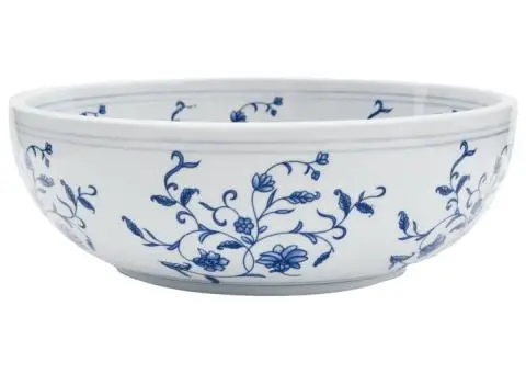 Lavoar de blat, alb și albastru, rotund, Φ41x14 cm, ceramică - 2/5