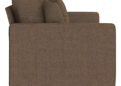 Canapea cu 3 locuri, maro, 180 cm, material textil - 4/5