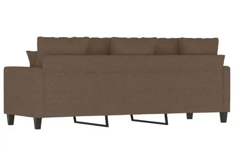 Canapea cu 3 locuri, maro, 180 cm, material textil - 5/5