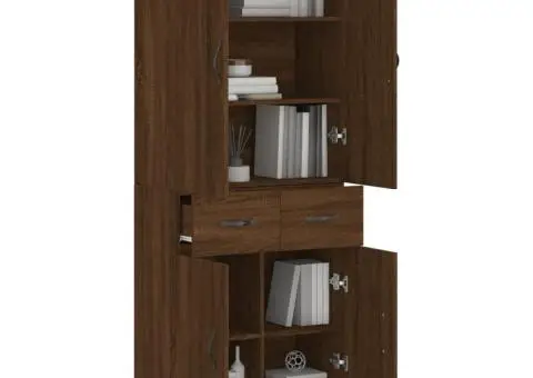 Dulap înalt, stejar maro, 69,5x34x180 cm, lemn compozit - 3/5