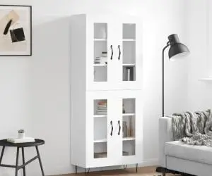 vidaXL Dulap înalt, alb, 69,5x34x180 cm, lemn compozit