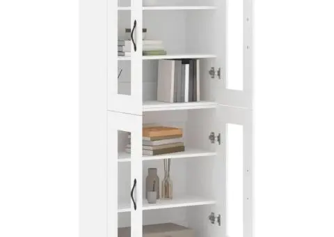 Dulap înalt, alb, 69,5x34x180 cm, lemn compozit - 3/5