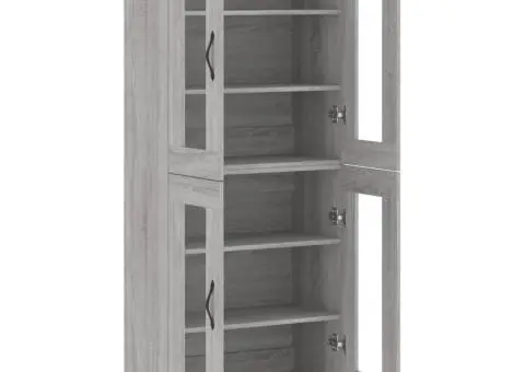 Dulap înalt, gri sonoma, 69,5x34x180 cm, lemn compozit - 4/5