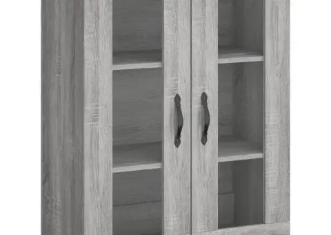 Dulap înalt, gri sonoma, 69,5x34x180 cm, lemn compozit - 5/5