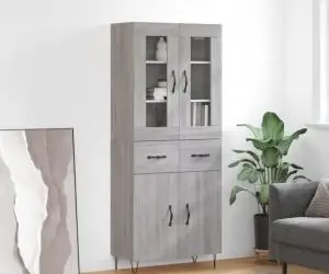 vidaXL Dulap înalt, gri sonoma, 69,5x34x180 cm, lemn compozit