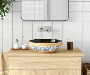 vidaXL Lavoar de blat, multicolor, rotund, Φ41x14 cm, ceramică
