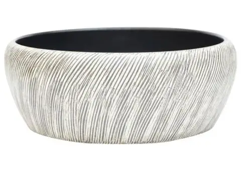Lavoar de blat, negru și gri, rotund, Φ41x14 cm, ceramică - 2/5