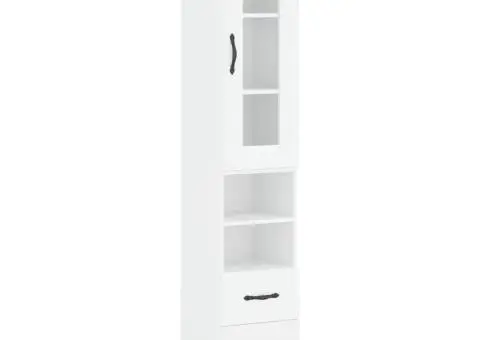 Dulap înalt, alb, 34,5x34x180 cm, lemn prelucrat - 2/5