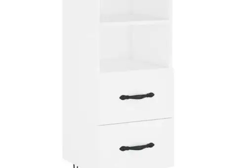 Dulap înalt, alb, 34,5x34x180 cm, lemn prelucrat - 5/5