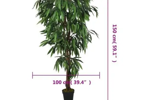 Arbore de mango artificial 600 de frunze 150 cm verde - 5/5