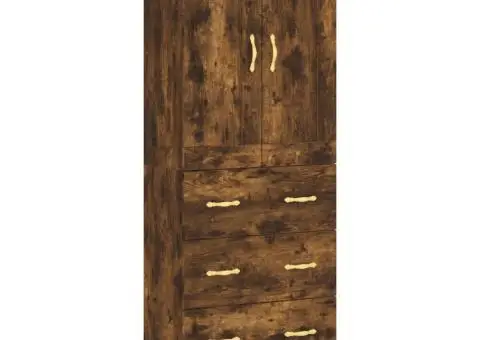 Dulap înalt, stejar fumuriu, 69,5x34x180, lemn compozit - 2/5