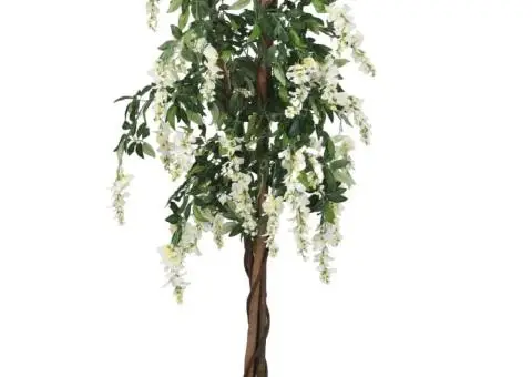 Arbore artificial wisteria 840 frunze 120 cm verde și alb - 1/5