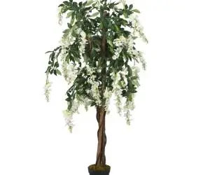 vidaXL Arbore artificial wisteria 840 frunze 120 cm verde și alb