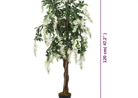 Arbore artificial wisteria 840 frunze 120 cm verde și alb - 5/5