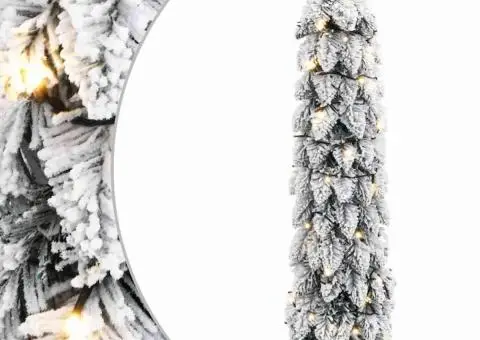 Brad de Crăciun artificial pre-iluminat 45 LED-uri/zăpadă 90 cm - 1/5