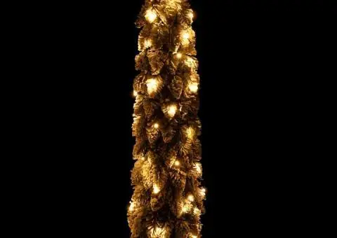 Brad de Crăciun artificial pre-iluminat 45 LED-uri/zăpadă 90 cm - 2/5