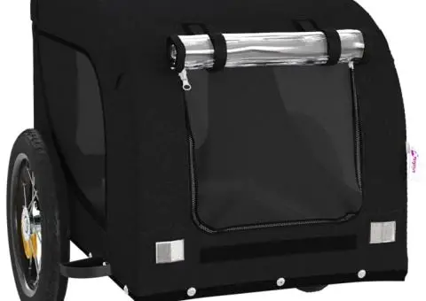 Remorcă bicicletă animale companie, negru, textil oxford/fier - 4/5