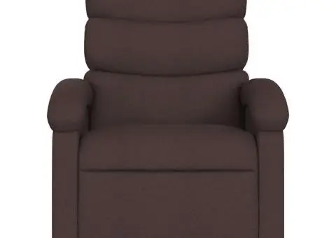 Fotoliu de masaj rabatabil, maro închis, material textil - 4/5