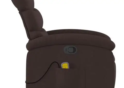 Fotoliu de masaj rabatabil, maro închis, material textil - 5/5