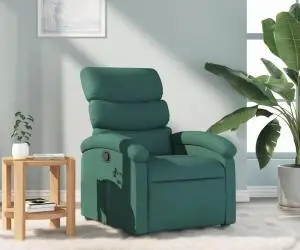 vidaXL Fotoliu rabatabil, verde închis, material textil