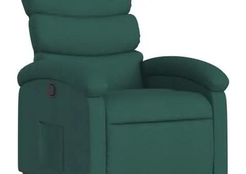 Fotoliu rabatabil, verde închis, material textil - 2/5